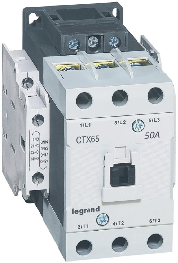 Контактор CTX3-65 3P 22kW (50A AC-3) 2NO-2NC 24V DC Legrand