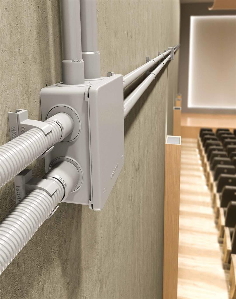 Разклонителна кутия открит монтаж 67x67x38мм IP55 цвят Сив PC CONDUR Kouvidis