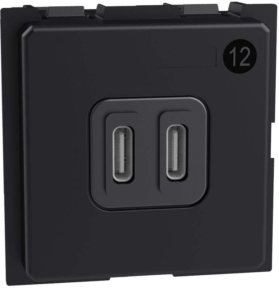 Розетка 2xUSB за зареждане тип C+C 3A 30W 2 мод. Living Now Bticino