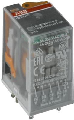 Реле интерфейсно CR-M 110 VAC, 12A, 2 превключващи контакта, монтаж в цокъл ABB