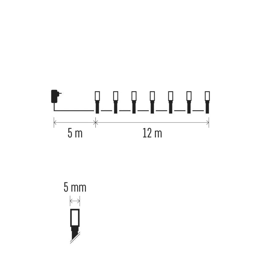 Комплект коледни лампички 120x LED студена светлина 12м IP44 с 8 програми CLASSIC EMOS /до изчерпване/