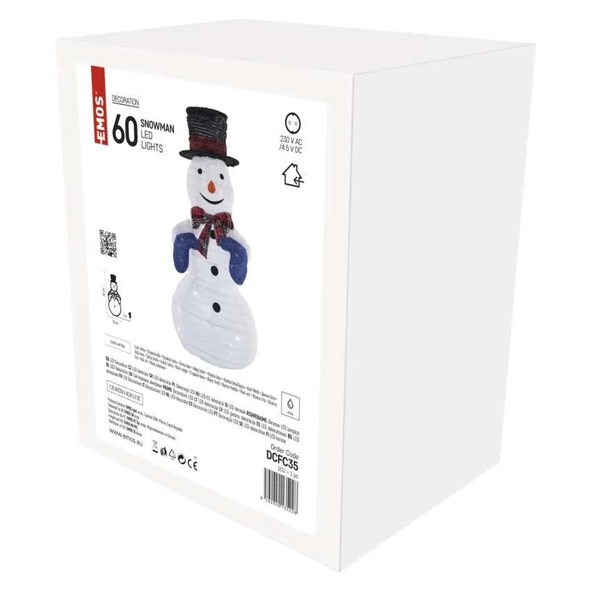 Декорация снежен човек 28х28х60см LED студена светлина IP44 FIGURES EMOS
