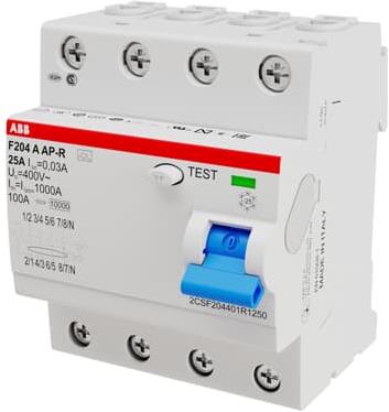 ДТЗ 4P 25A 30mА серия F204 тип F ABB