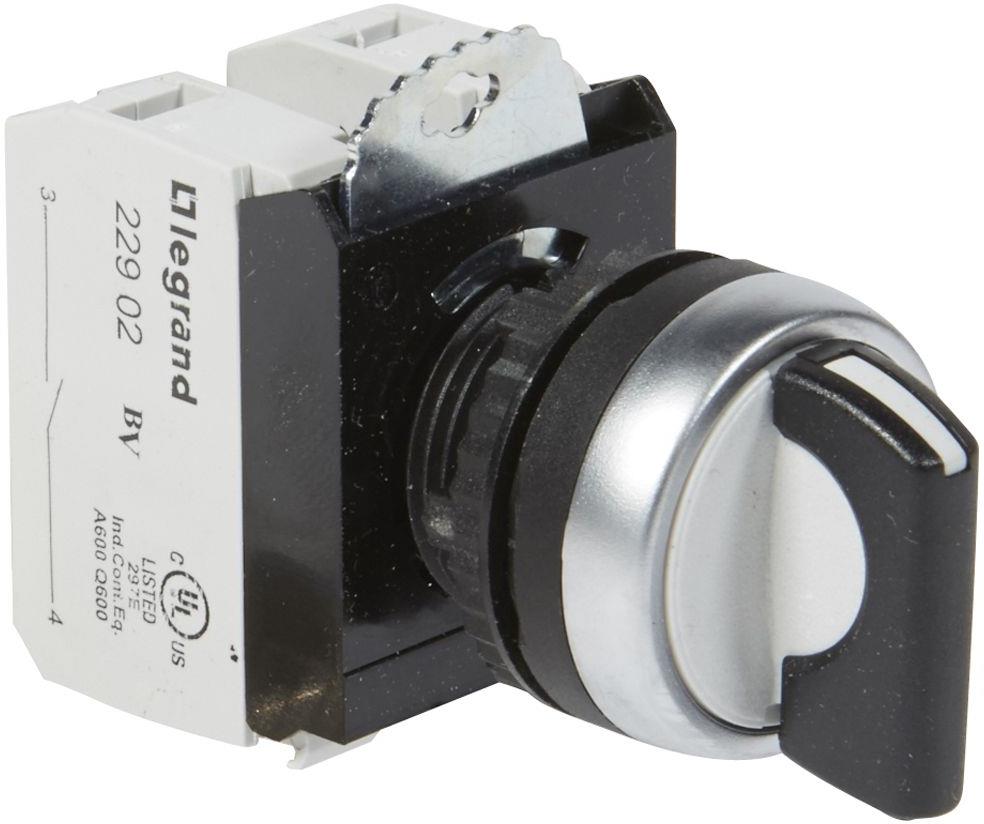 Превключвател черен 1-0-2 2NO с възврат Ø22mm Legrand