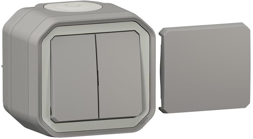 Универсален ключ 5-в-1 моноблок за открит монтаж цвят Сив IP55 Plexo New Legrand