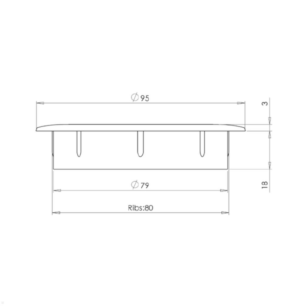 Модул за вграждане в бюро индуктивна зарядна станция 15W, кабел 2m, Ø80mm Bachmann
