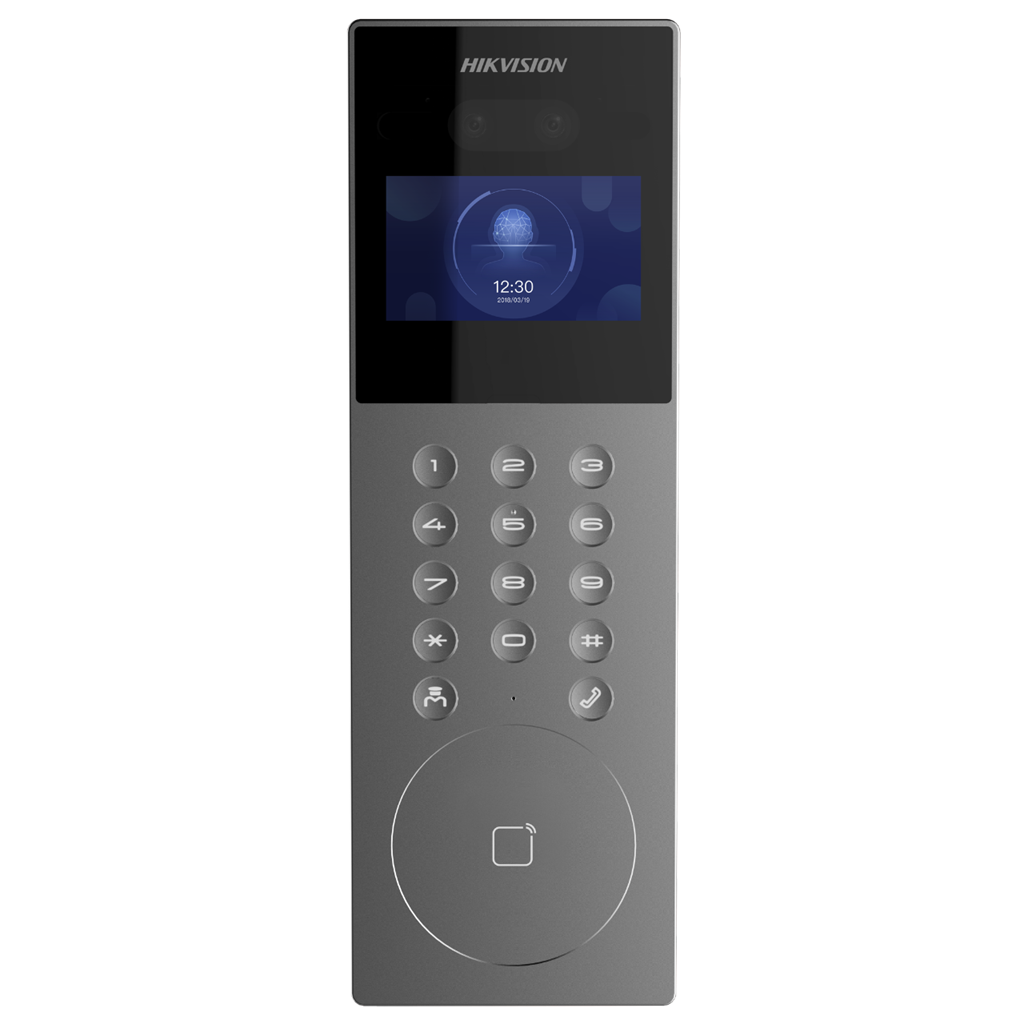 Видео входен панел многоабонатен за скрит монтаж IP65, RFID, 12Vdc, IP система, Hikvision