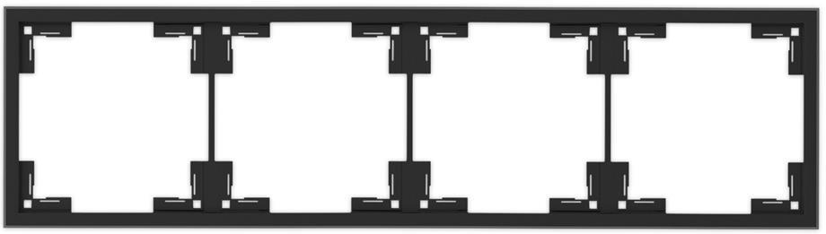 Рамка 4х цвят ЧЕРЕН мат Adria Commel