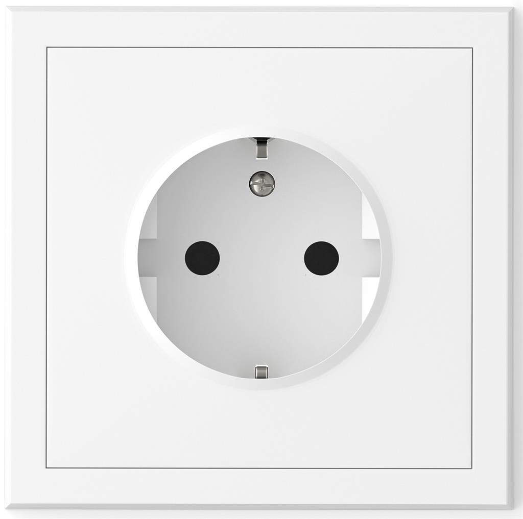 Контакт ШУКО 16A с детска защита моноблок винт цвят БЯЛ мат Adria Commel