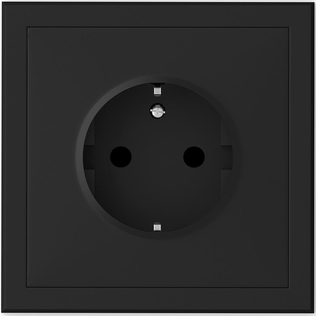 Контакт ШУКО 16A с детска защита моноблок винт цвят ЧЕРЕН мат Adria Commel