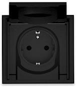 Контакт ШУКО 16A с капак IP44 и детска защита цвят ЧЕРЕН мат Adria Commel