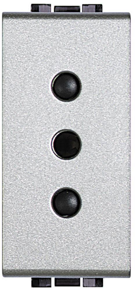 Контакт ИТАЛИАНСКИ стандарт 2P+E 1 мод. 10A цвят Алуминий LL Bticino