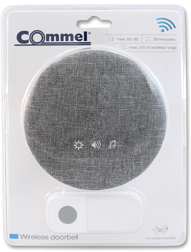 Безжичен звънец Ф125 LED 38 мелодии 85dB 200 метра Commel