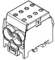 Разпределителен клемен блок HLAK 1P СИВ за кабел 2x70/70мм2 DIN монтаж 250A 1000V Pollmann