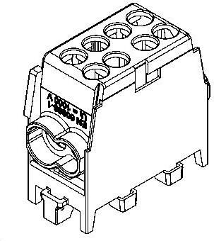 Разпределителен клемен блок HLAK 1P СИВ за кабел 2x25/16мм2 DIN монтаж 130A 1000V Pollmann