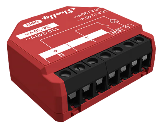 Микромодул Smart реле 1х On/Off 16A с мерител изисква неутрала Shelly 1PM Gen3 - 261798