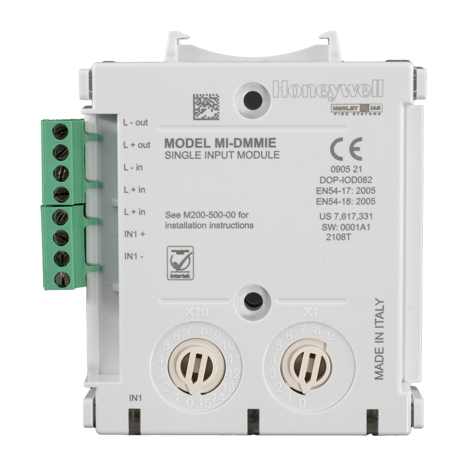 Адресируем модул с изолатор, 1 вход, DIN монтаж, MI Honeywell