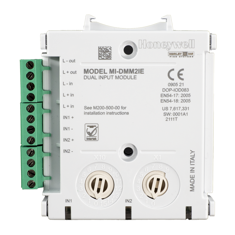 Адресируем модул с изолатор, 2 входа, DIN монтаж, MI Honeywell