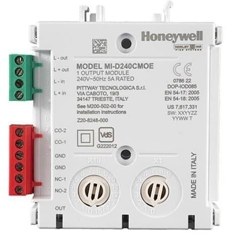 Адресируем модул с изолатор, 1 релеен изход 5А@240VAC, с кутия IP23, MI Honeywell