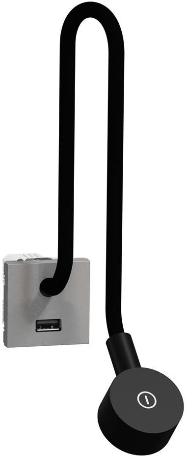 LED лампа 100lm с димер и USB тип A 2.1A 10.5W 2 мод. цвят Алуминий Unica SE