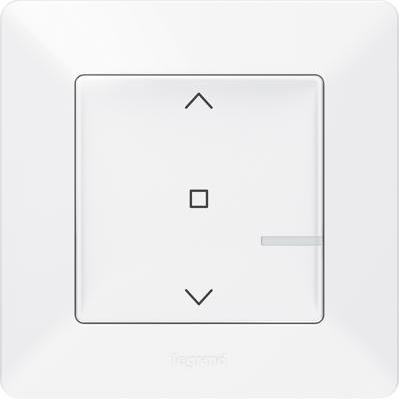 Ключ за щори жичен Smart, ИЗИСКВА НЕУТРАЛА, Valena Life Бял с рамка Legrand с Netatmo