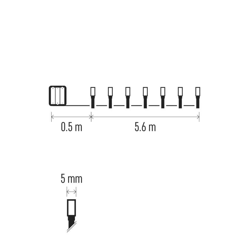 Комплект коледни лампички 80x LED студена светлина 5.6м IP44 с батерии CLASSIC EMOS