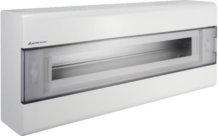 Табло за ОТКРИТ монтаж 24 мод. с прозрачна врата и Н и РЕ клеми SRn Elektro-Plast