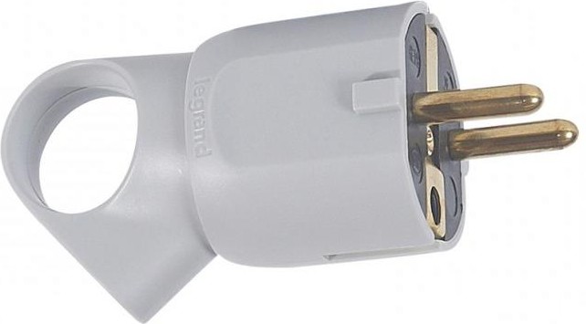 Щепсел сив 2P+Т 16A 250V с ринг Legrand