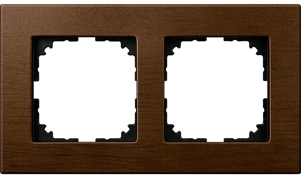 Рамка 2х цвят Орех, дърво System M Merten SE