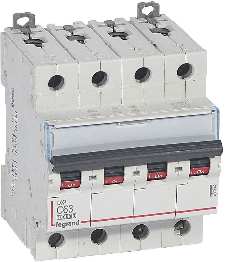 Автоматичен прекъсвач DX3 4P 63A крива С 10kA 6 мод. IT Legrand