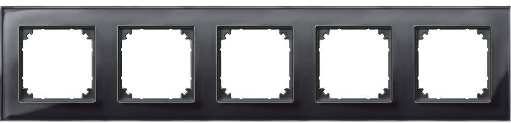 Рамка 5х цвят Оникс, стъкло System M Merten SE