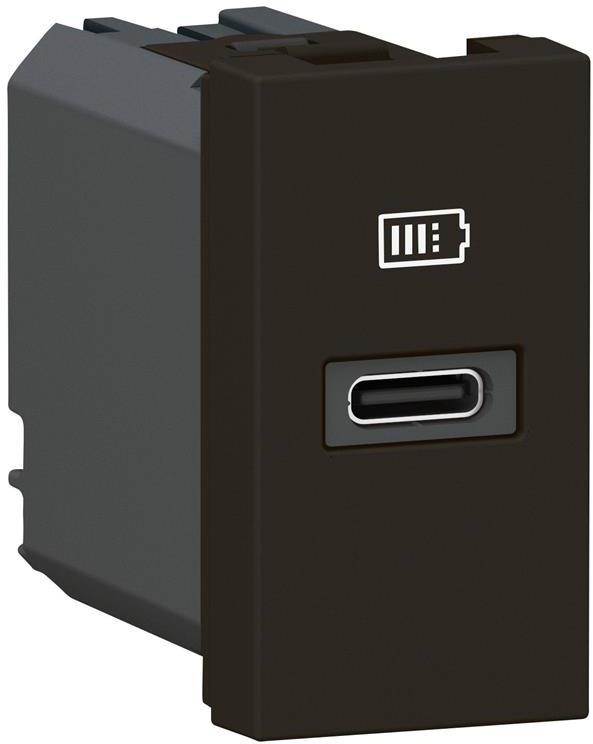 Розетка USB за зареждане тип C Power Delivery 20W 1 мод. цвят Черен Mosaic Legrand