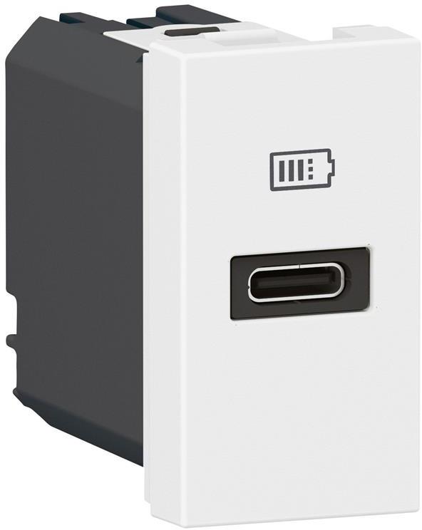 Розетка USB за зареждане тип C Power Delivery 20W 1 мод. цвят Бял Mosaic Legrand