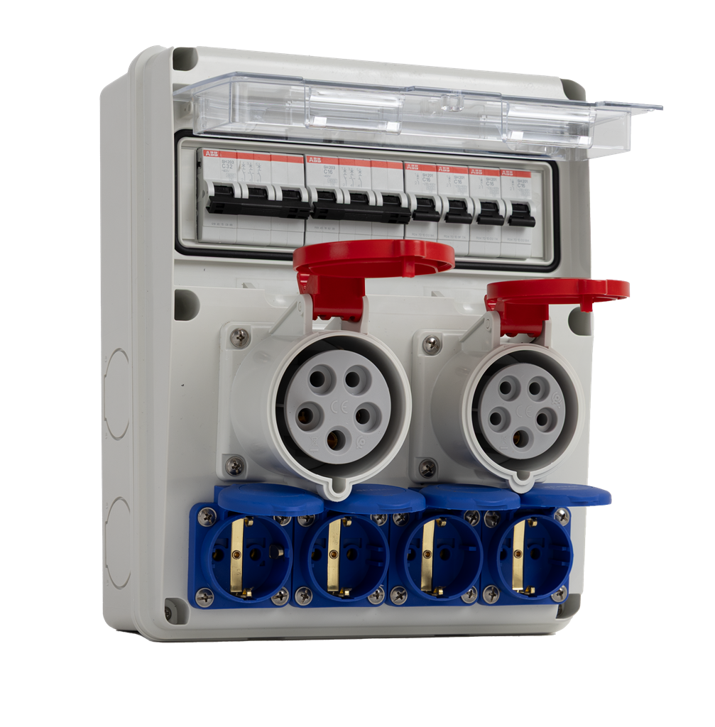 Табло 633.2046 тип А сглобено с индустриални контакти Scame и токови защити ABB