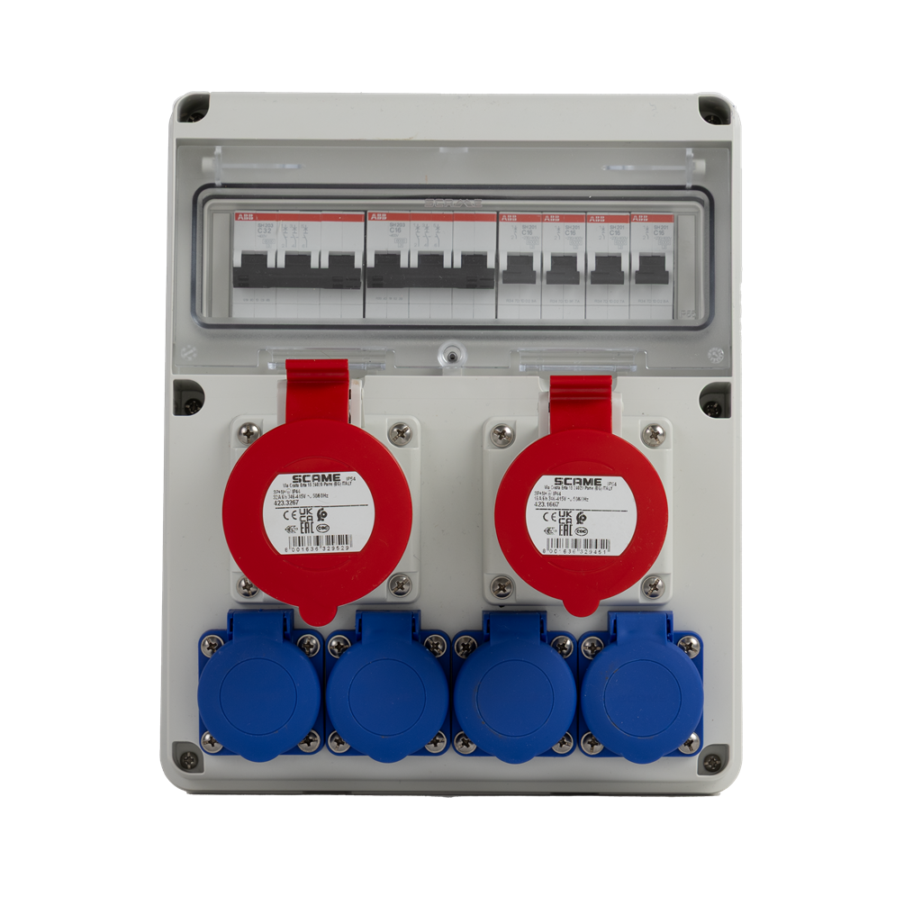 Табло 633.2046 тип А сглобено с индустриални контакти Scame и токови защити ABB