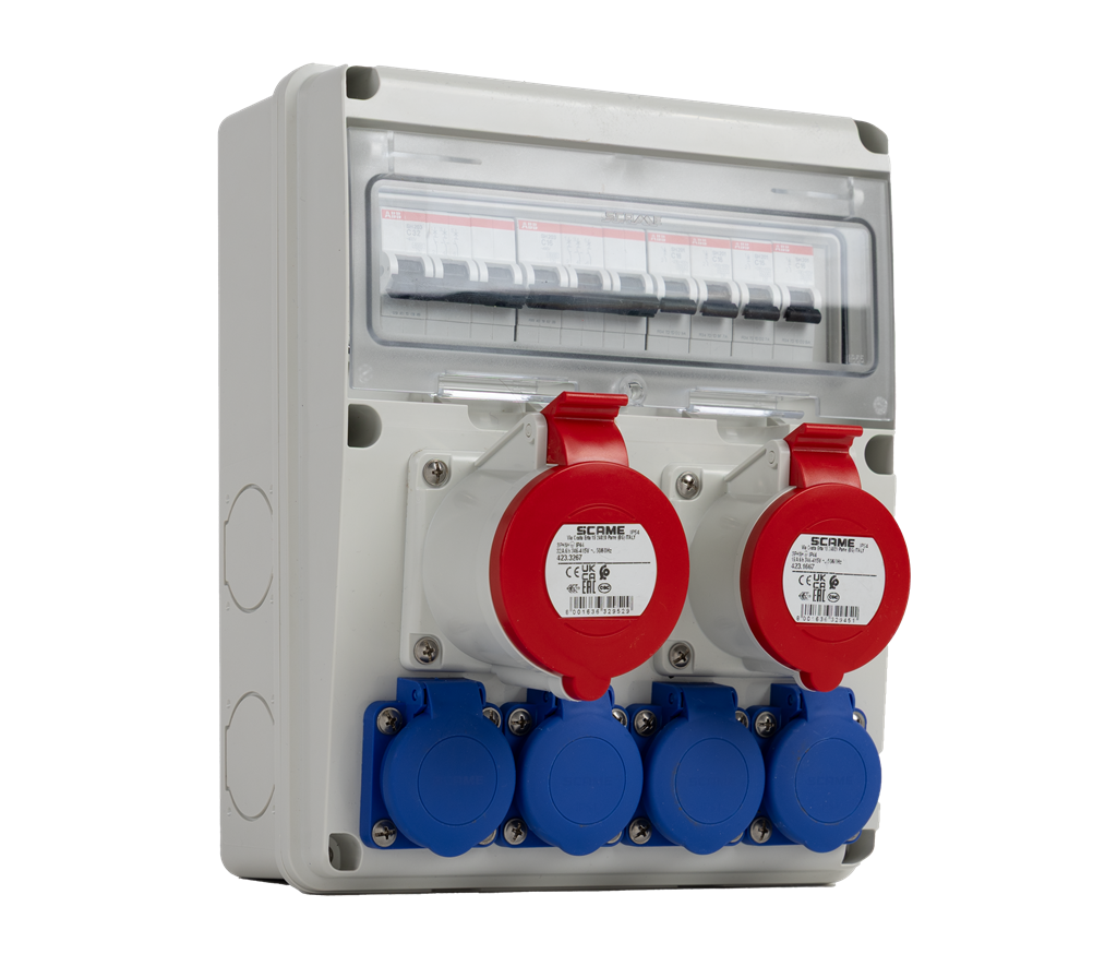 Табло 633.2046 тип А сглобено с индустриални контакти Scame и токови защити ABB