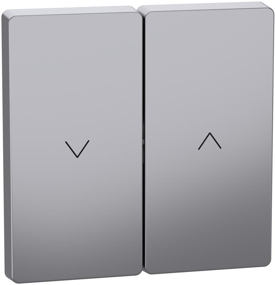 Лицев панел за ключ/бутон за щори цвят Неръждаема стомана System Design Merten SE