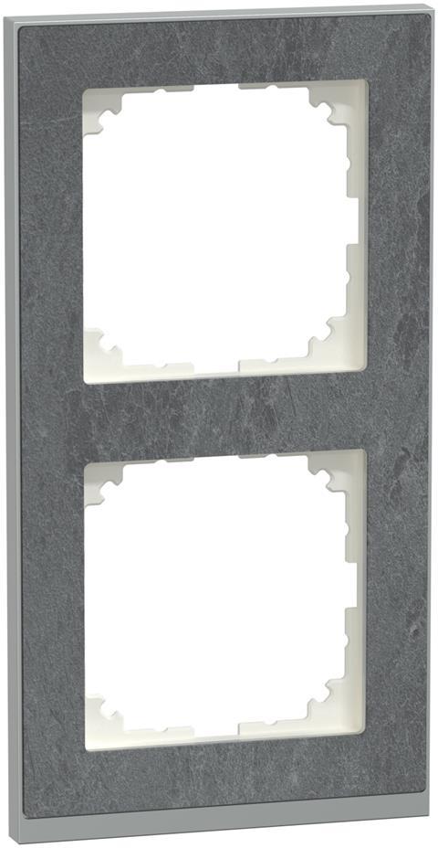 Рамка 2х цвят Камък/Алуминий, M-Pure Decor System M Merten SE