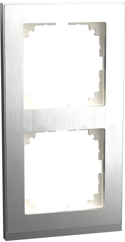 Рамка 2х цвят неръждаема стомана/алуминий, M-Pure Decor System M Merten SE