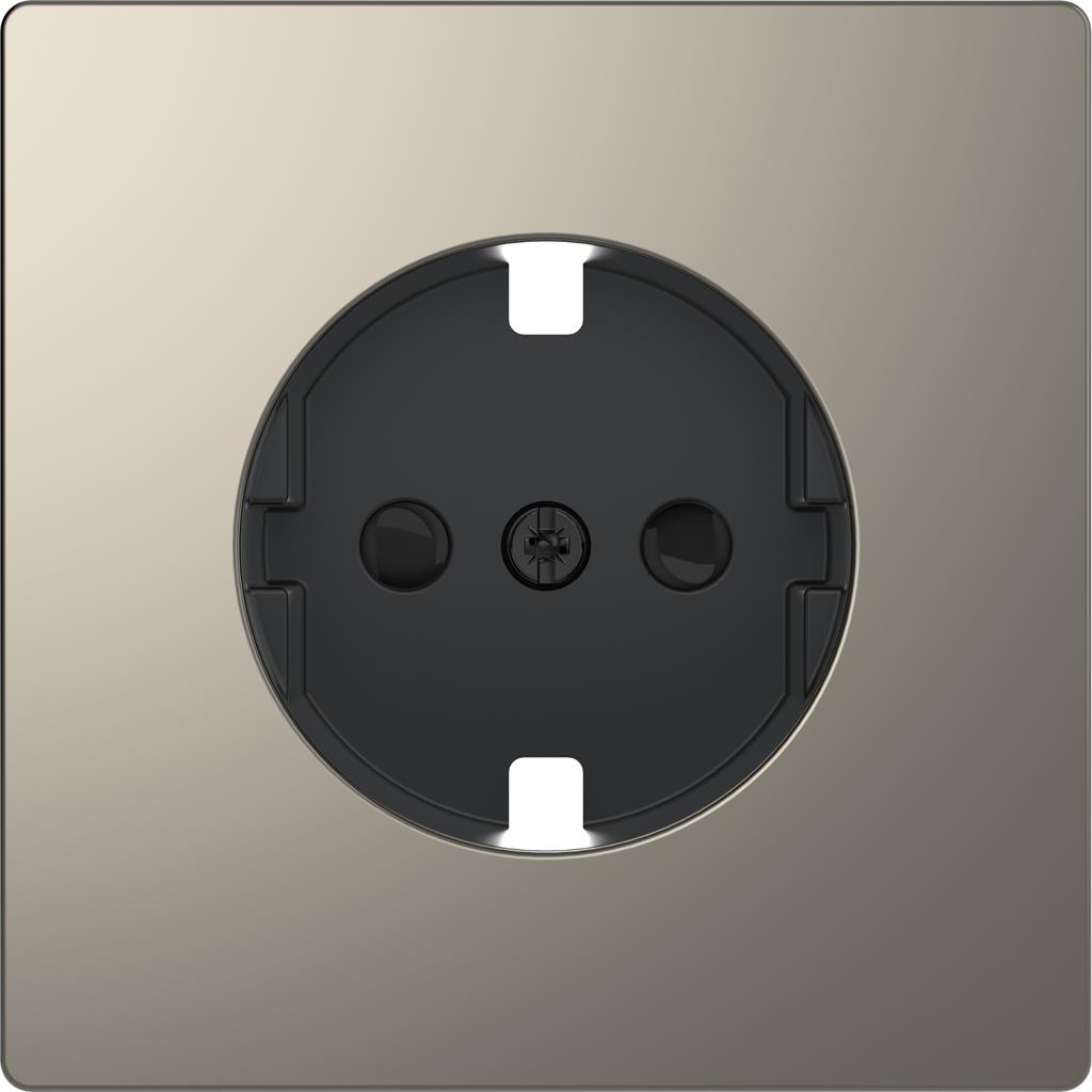 Лицев панел за контакт шуко с Д.З. цвят Никел System Design Merten SE