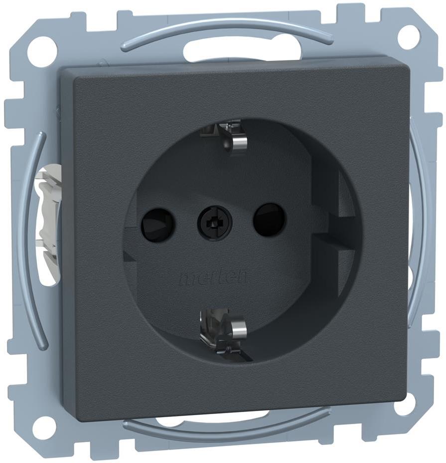 Механизъм контакт шуко с лицев панел цвят Антрацит System M Merten SE