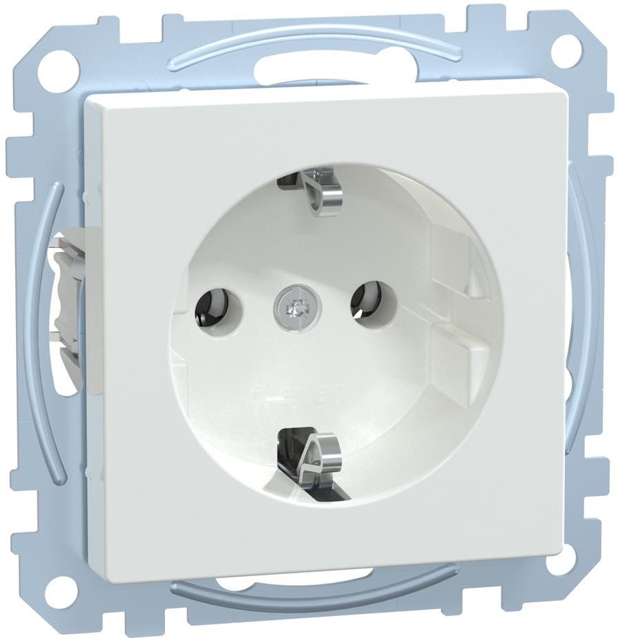 Механизъм контакт шуко с лицев панел цвят Активно бял System M Merten SE