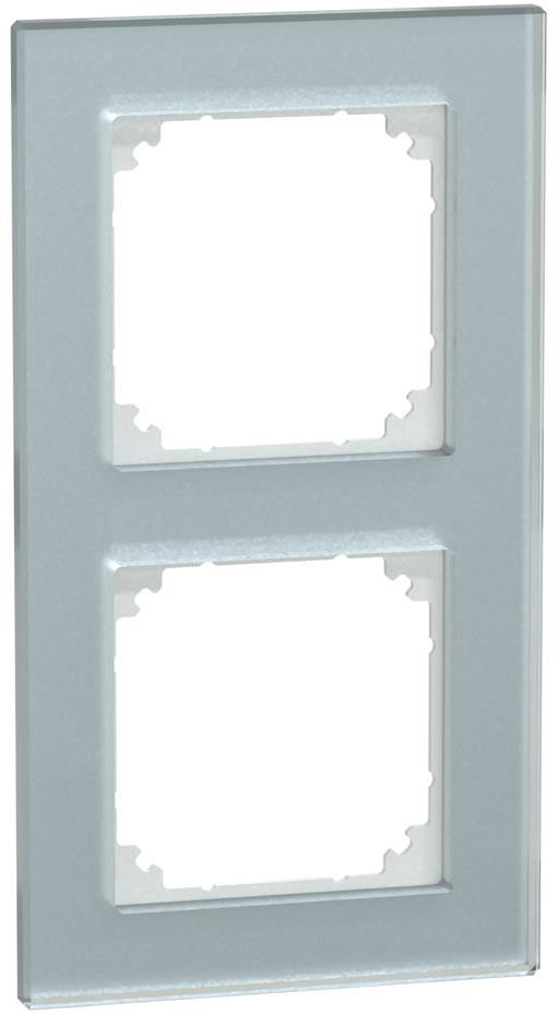 Рамка 2х цвят Кристал, стъкло System M Merten SE