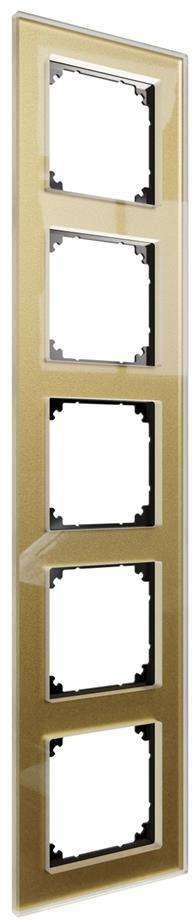 Рамка 5х цвят Злато, стъкло System M Merten SE