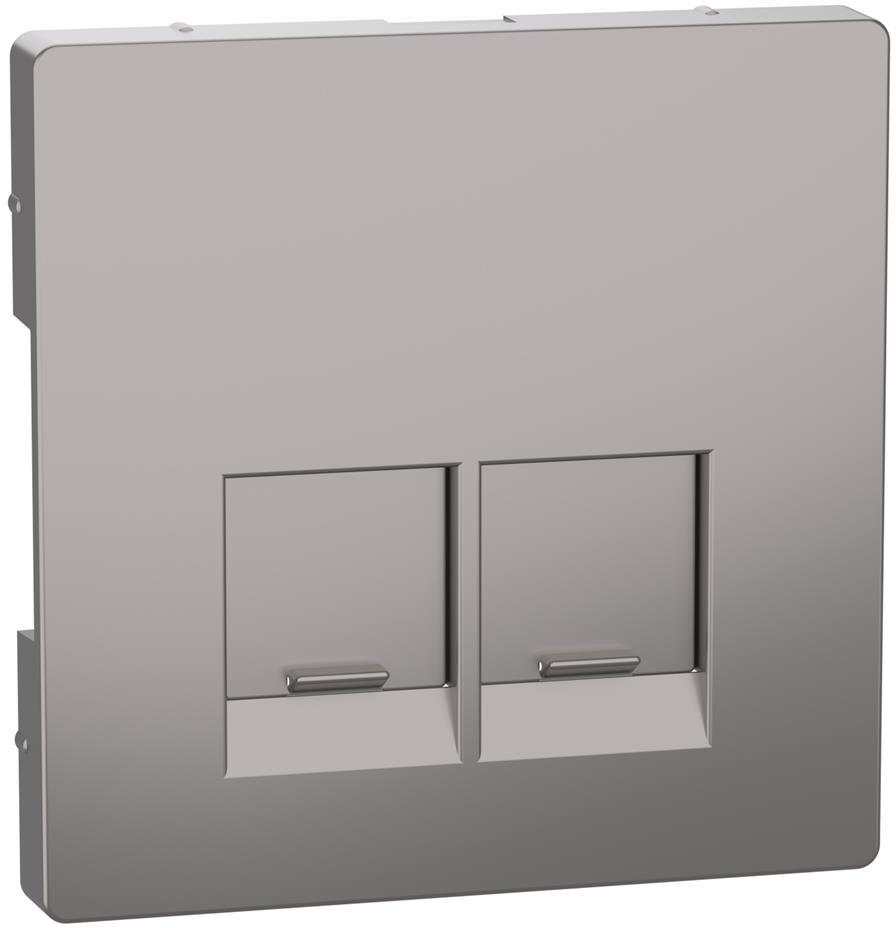 Лицев панел за 2xRJ45 цвят Никел System Design Merten SE