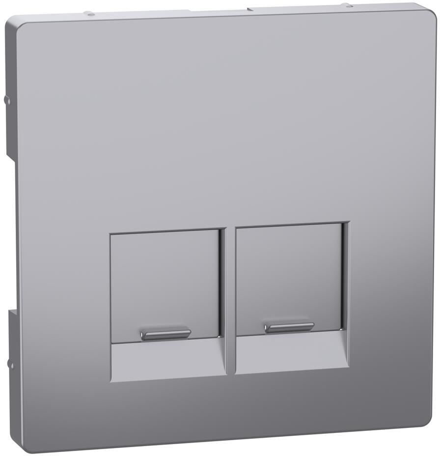Лицев панел за 2xRJ45 цвят Неръждаема стомана System Design Merten SE