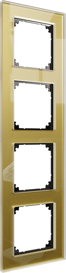 Рамка 4х цвят Злато, стъкло System M Merten SE