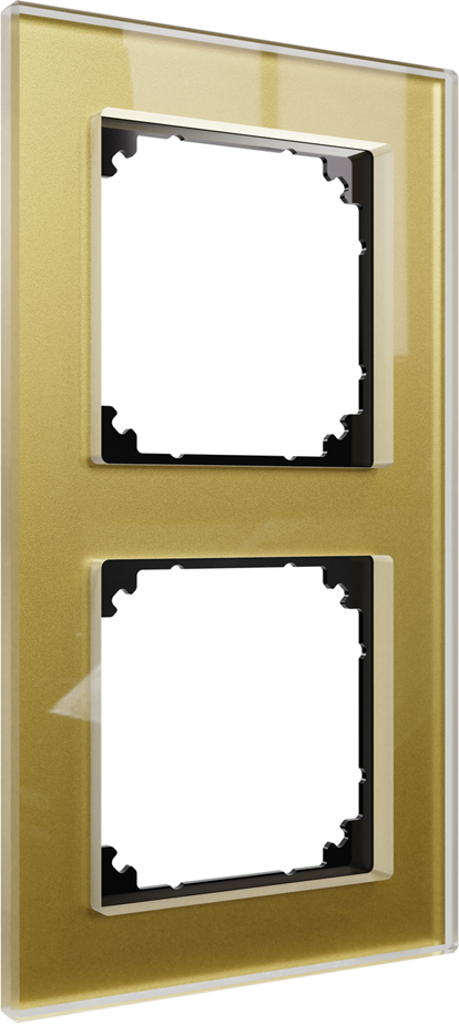 Рамка 2х цвят Злато, стъкло System M Merten SE