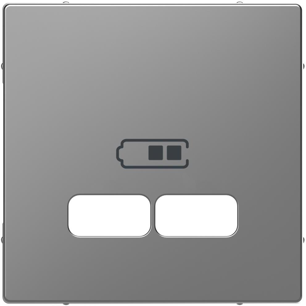 Лицев панел за 2xUSB цвят Неръждаема стомана System Design Merten SE