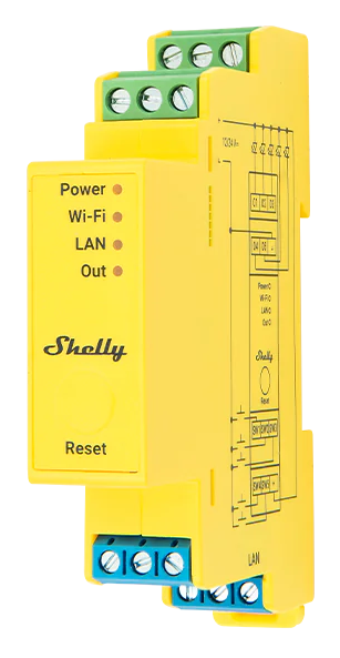 Димер 5x за ленти 192W@12V, 384W@24V с мерител за DIN монтаж Shelly PRO RGBWW PM - 268216